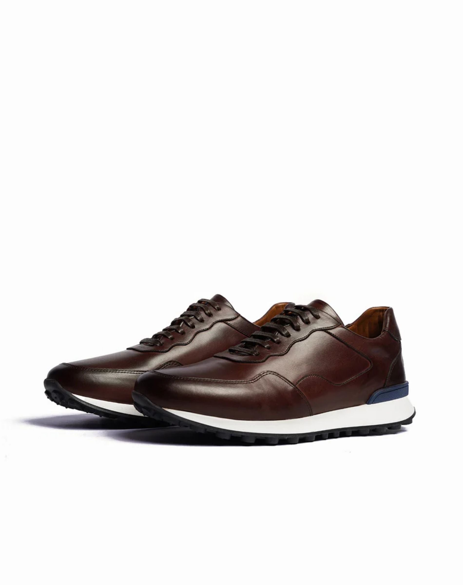 Men's Leather Lace Up Casual Runner Shoes