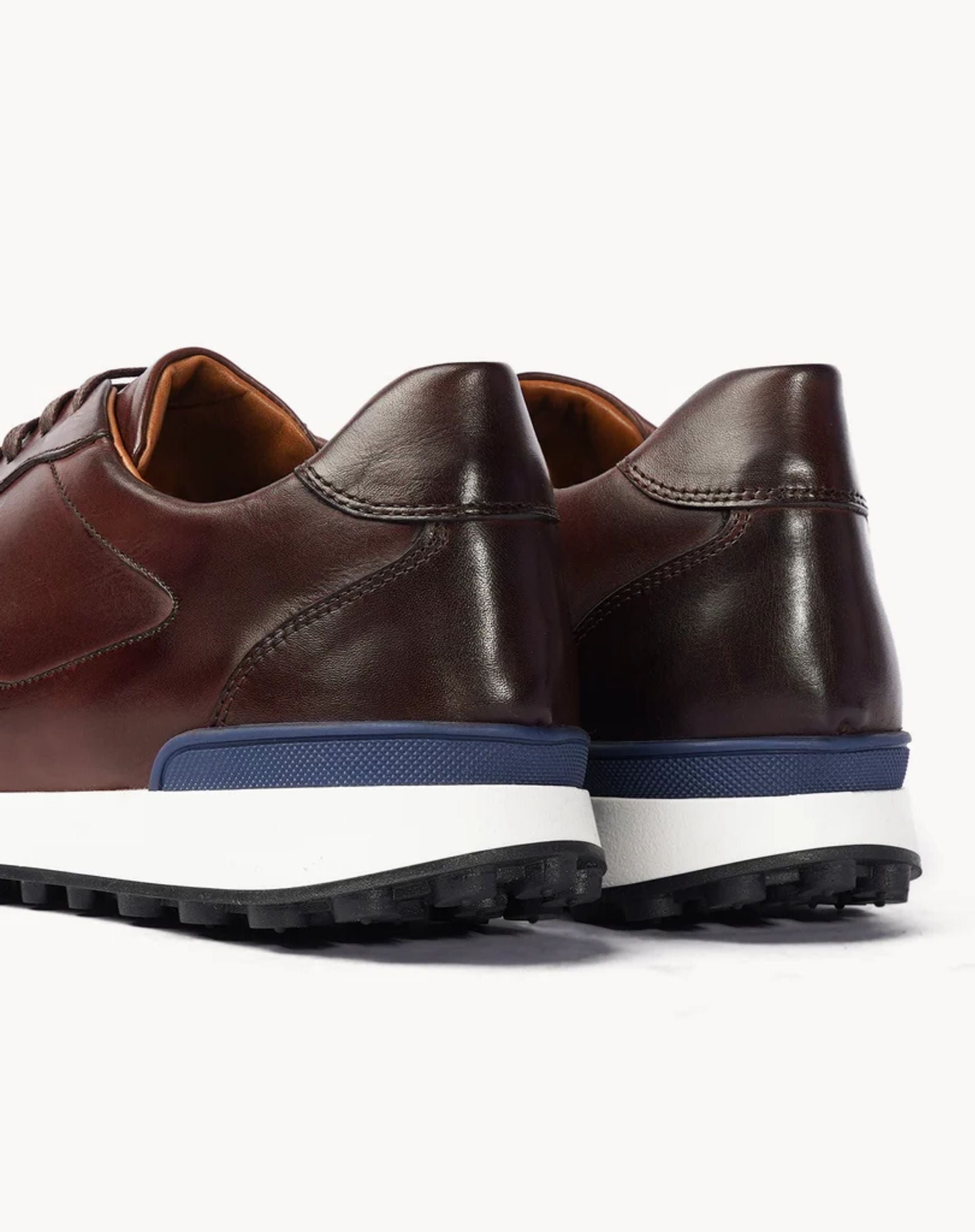 Men's Leather Lace Up Casual Runner Shoes