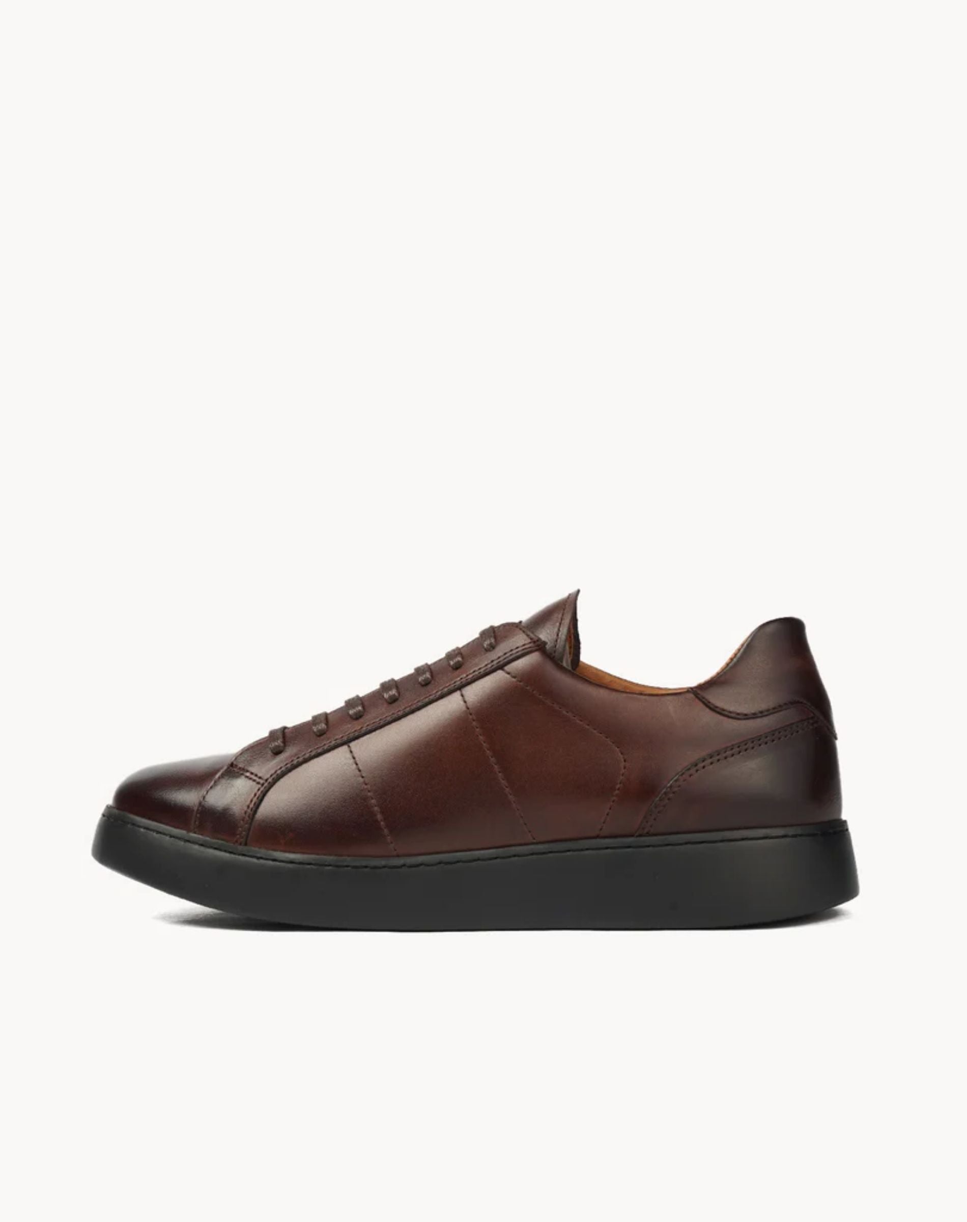 Men's Leather Lace Up Platform Sneakers