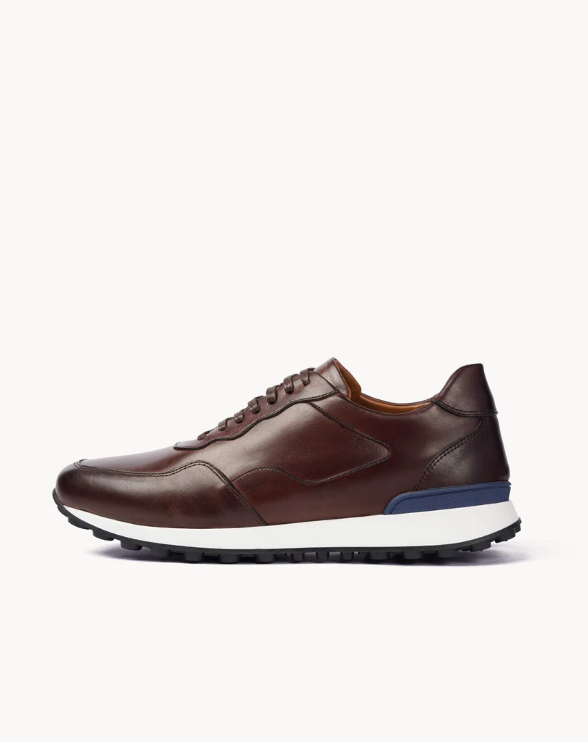 Men's Leather Lace Up Casual Runner Shoes