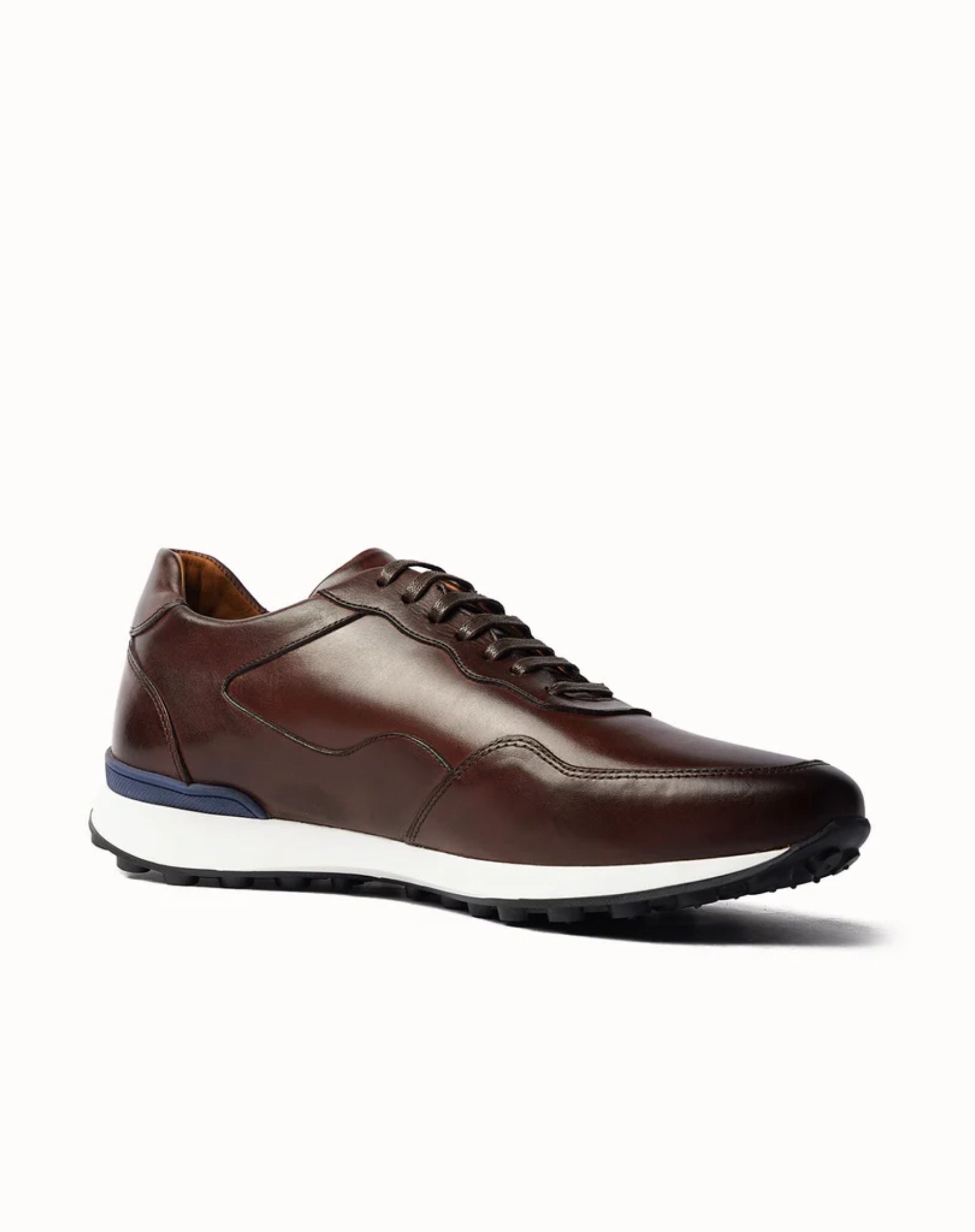 Men's Leather Lace Up Casual Runner Shoes