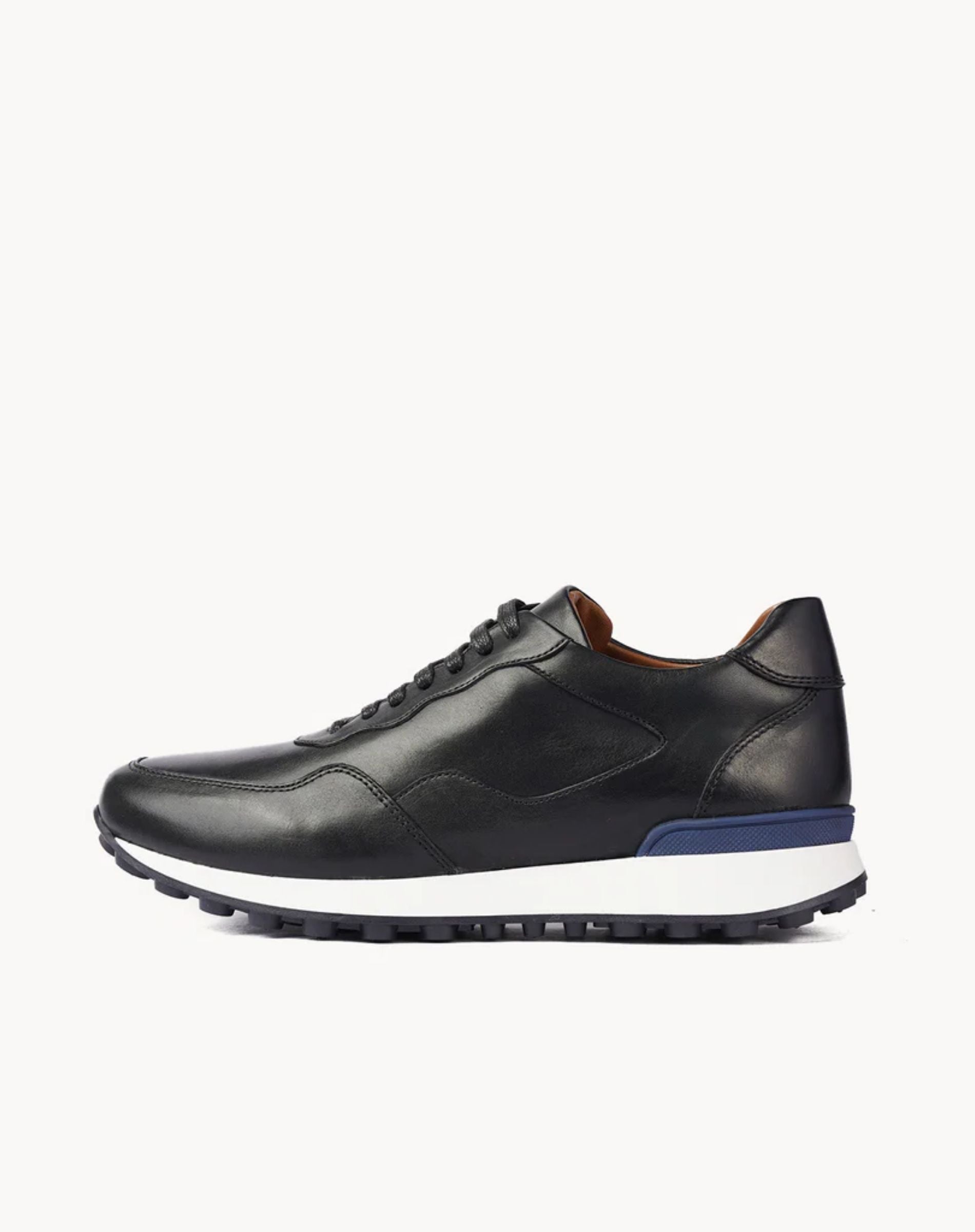 Men's Leather Lace Up Casual Runner Shoes