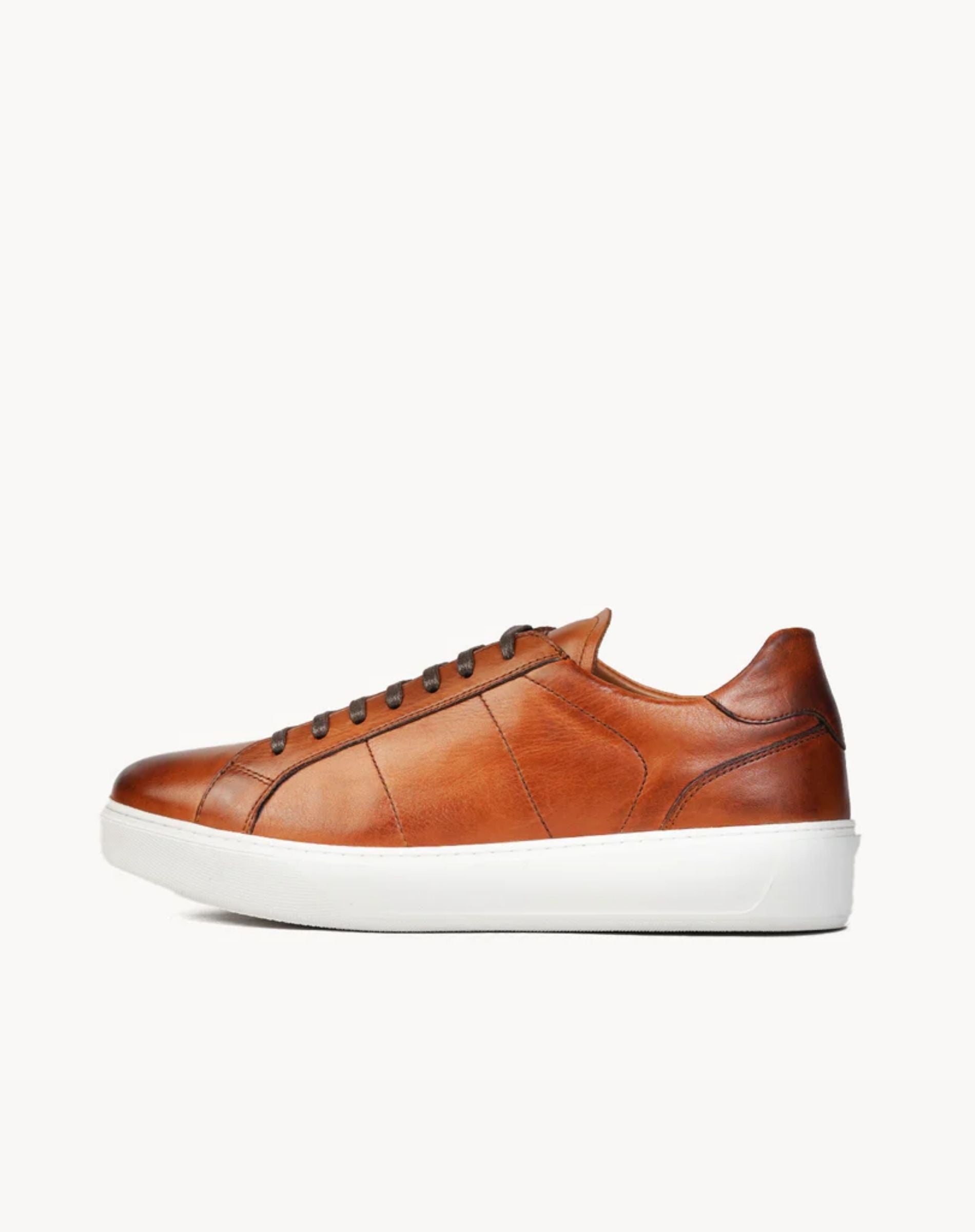 Men's Leather Lace Up Platform Sneakers